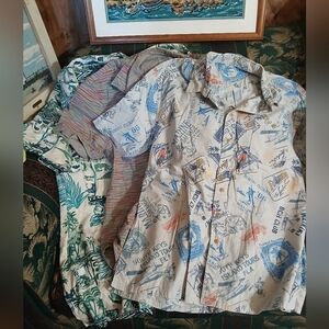 Casual Button Down Shirt with Tropical Print Mens Bundle